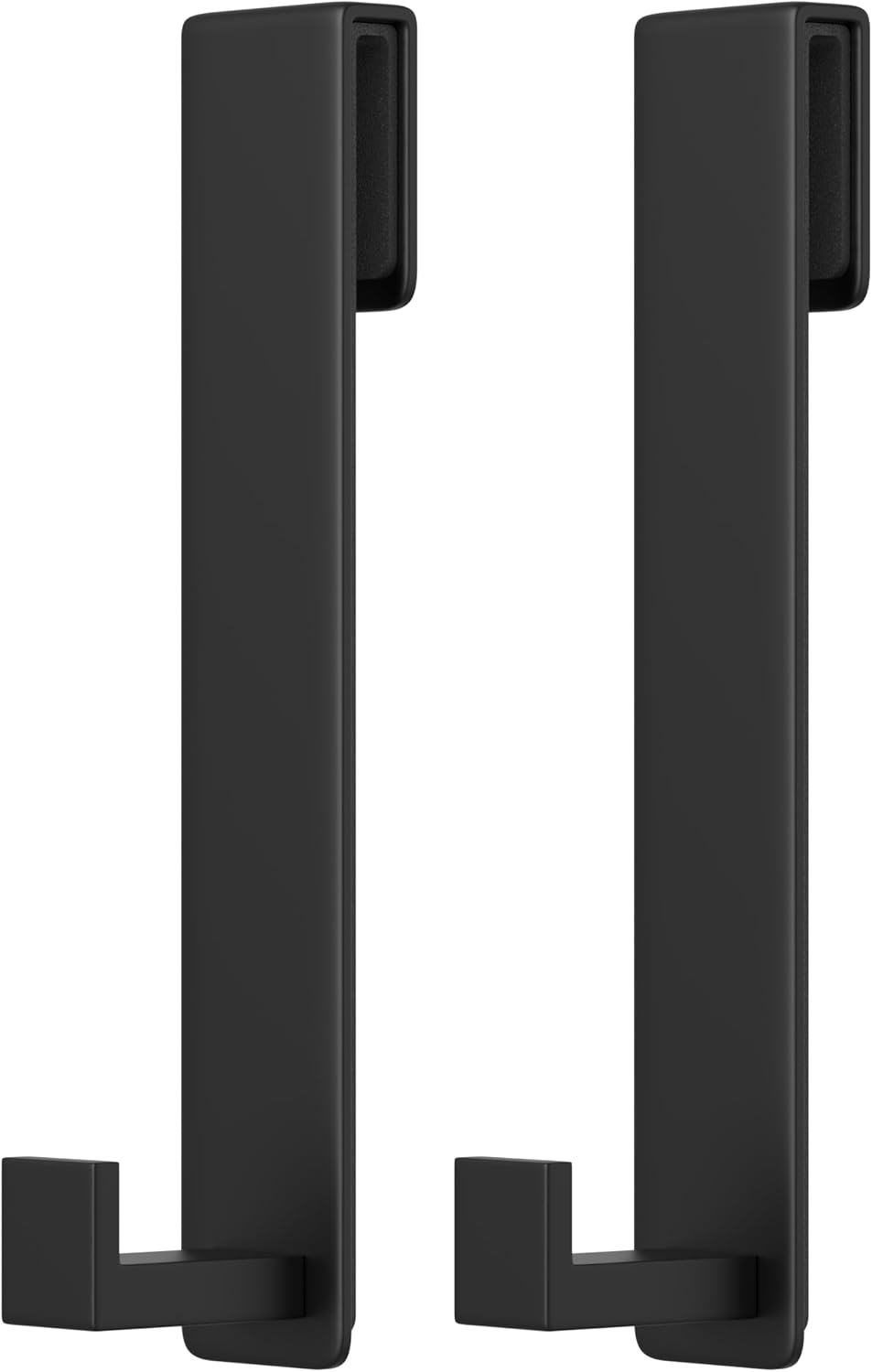 PMMASTO 10 Inch Shower Hooks for 3/8 Inch Glass, Black- L Shape