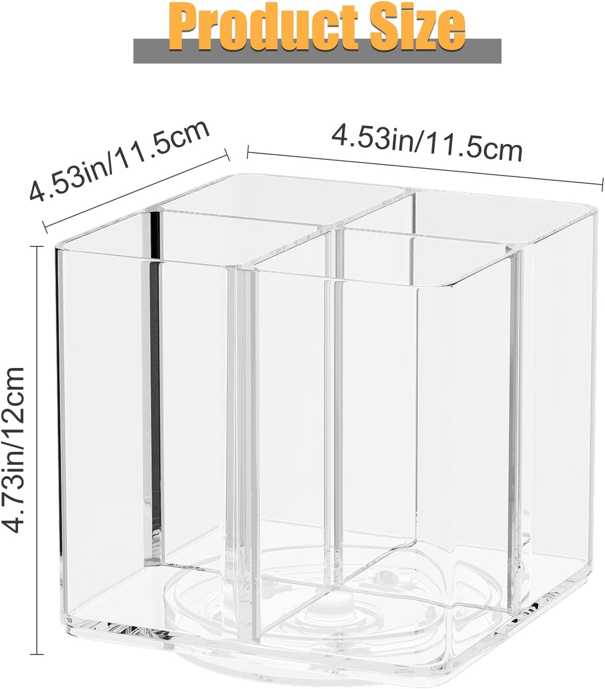 360 rotating Remote Control Holder, 4 Slot Clear Acrylic Remote Holder, TV Controller Holders Pencil Pen Holder Desk Lazy Susan Organizer for Home School Office