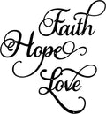 ESTART Faith Hope Love 3Pcs Black Metal Farmhouse Inspirational Wall Sign