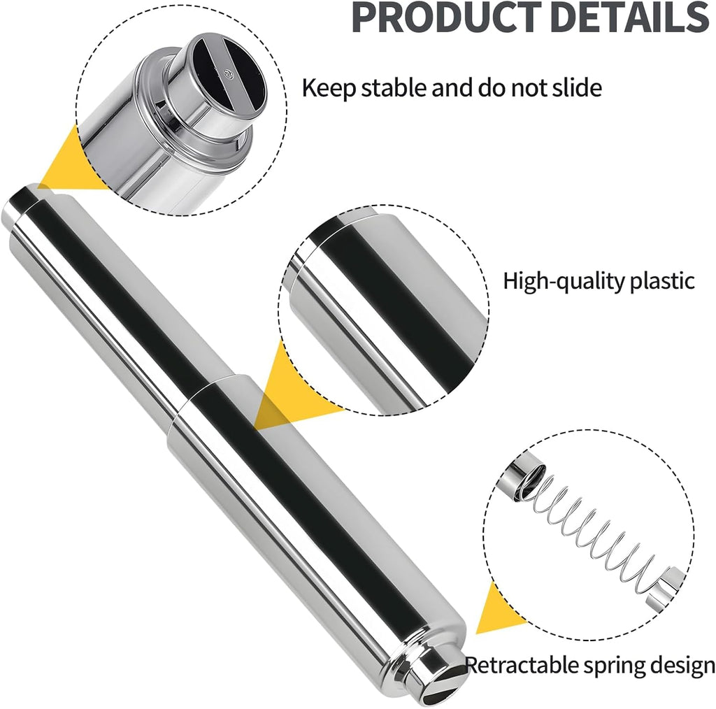 2 Pcs Toilet Paper Holder Spring Rod, Metal Springs Plastic Toilet Paper Roller Replacements, Adjustable Roller for Bathroom Use