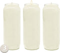 Hyoola 9 Day Prayer Candles 7 inch Tall Pillar Candles for Religious, Memorial, Party Decor, Vigil and Emergency Use - Vegetable Oil Wax in Plastic Jar Container, White (Pack of 3)