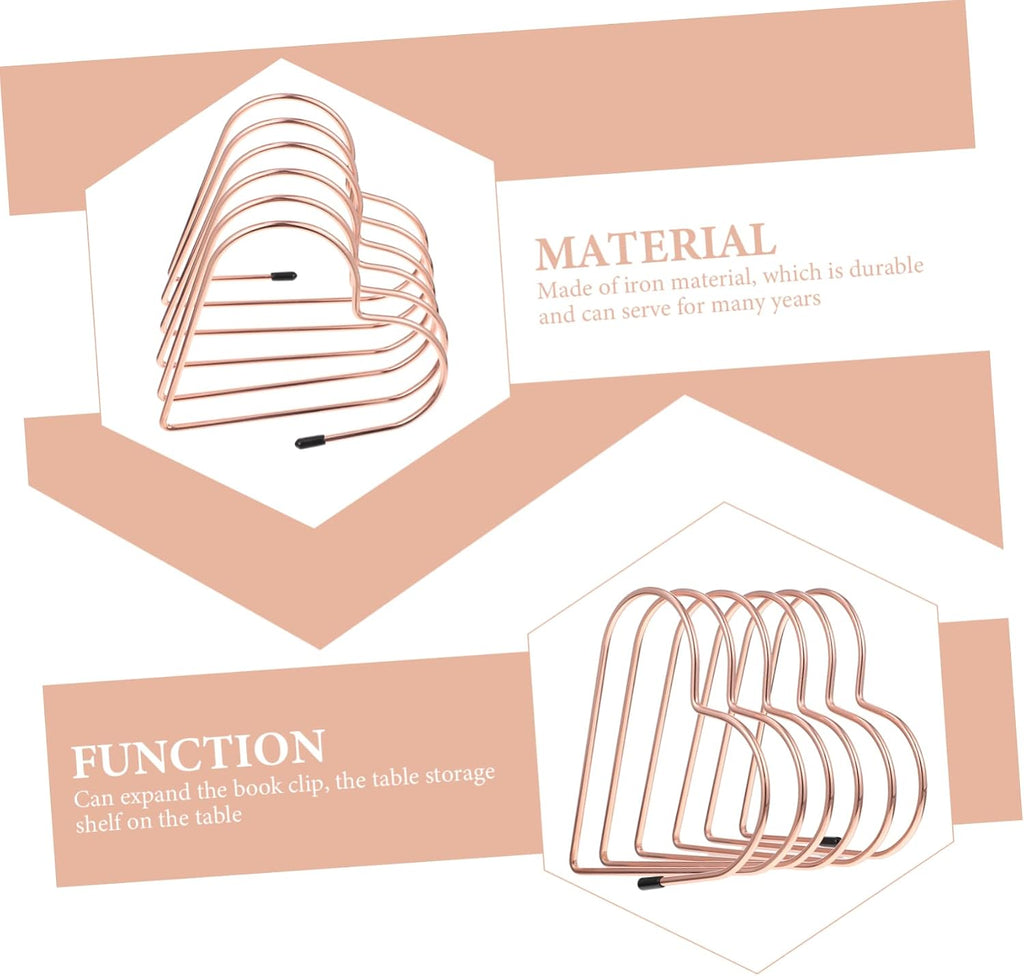 Ciieeo Bookend Book Shelves for Office Document Holder for Desk Heavy Duty Bookshelf Desktop Book Holder Metal Bookshelf Locker Decor Iron Rose Gold Household Book Holder Book Rack CD DVD