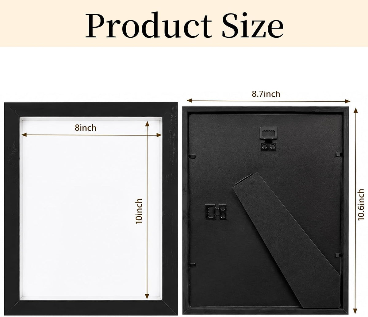 Shadow Box Frame 8"x 10" - 4 Pack Wood Deep Shadowbox with Glass