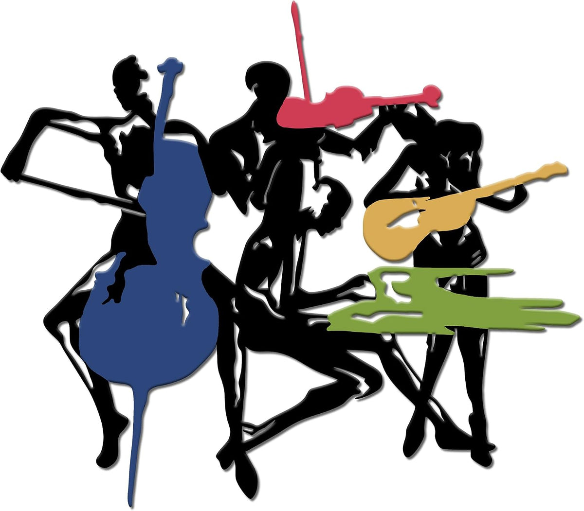 JEWLOVE Music Wall Art, Abstract Colorful Band Metal Wall Decor
