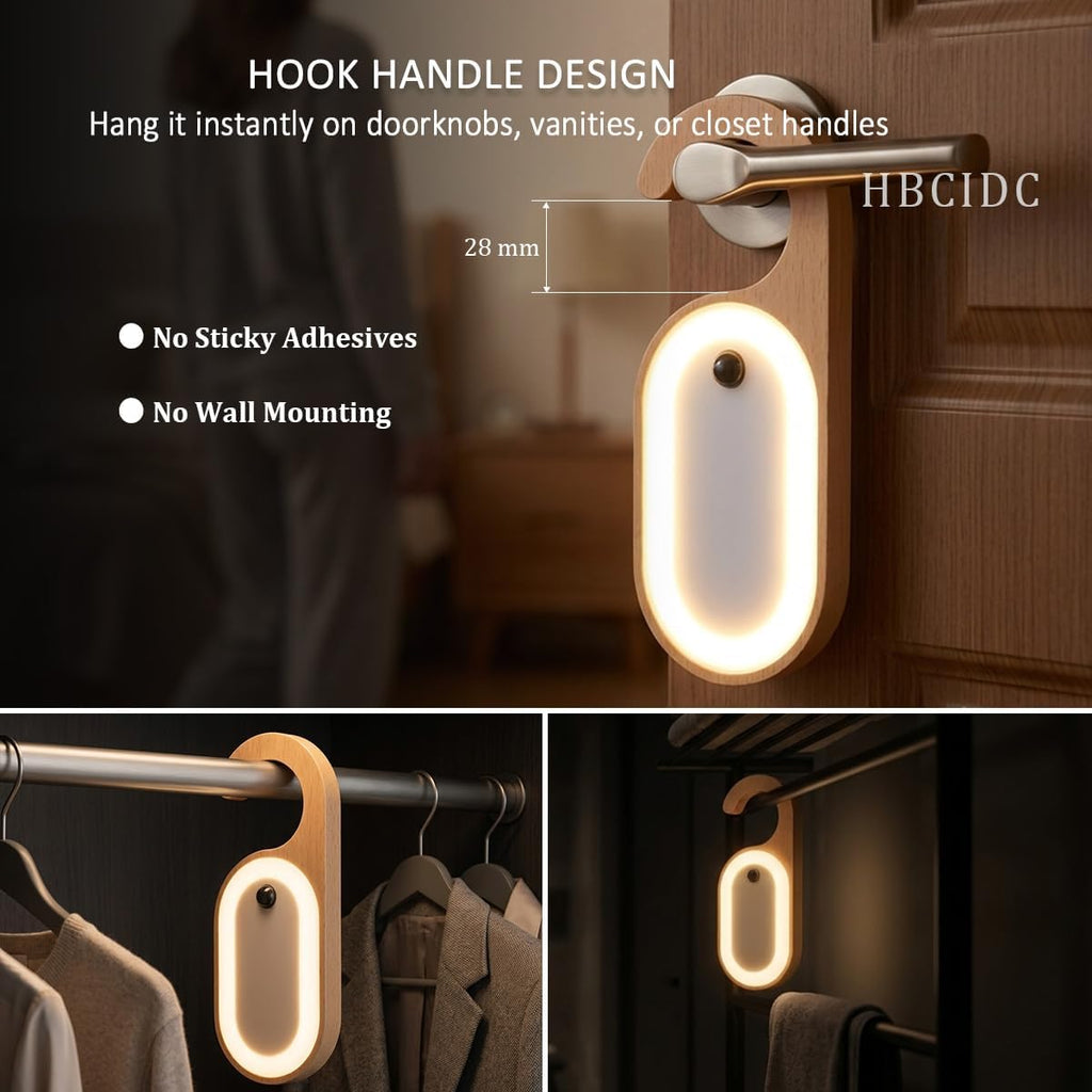 Rechargeable Motion Sensor Night Light - Portable Door Hanger LED Light