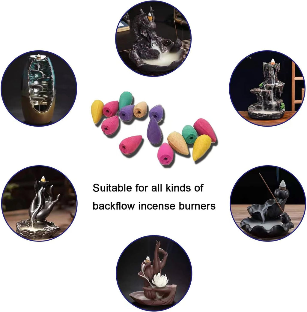 450 Backflow Incense Cones 9 Kinds for Waterfall Burner