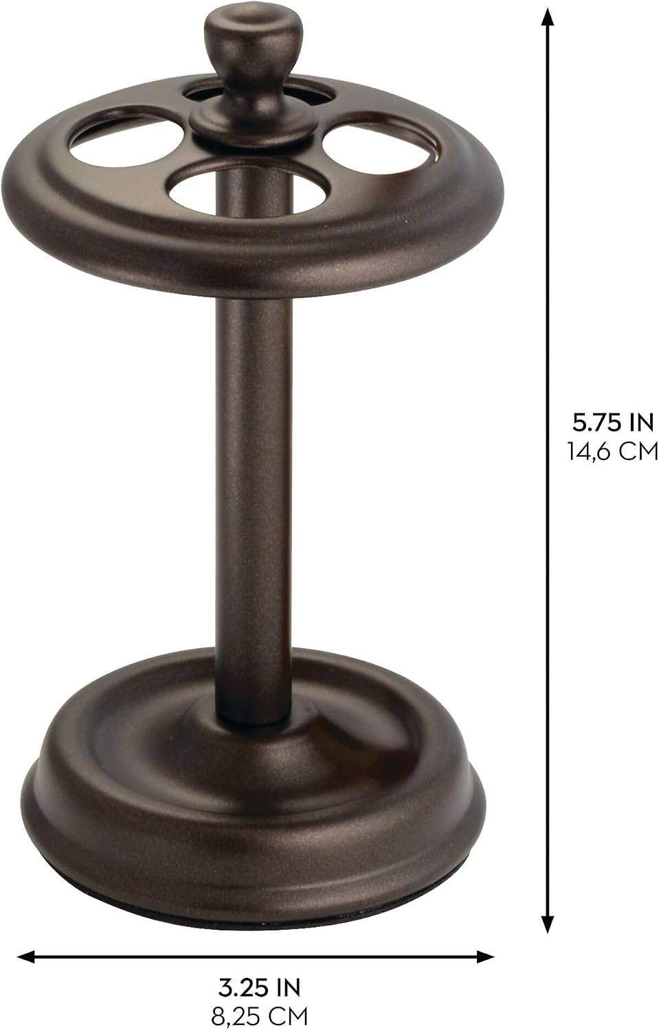 iDesign Metal Toothbrush Holder - Bathroom Cup for Bathroom Organization, The York Collection - 3.25" x 3.25" x 5.75", Bronze