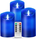 Remote Control Real Wax Blue Flame LED Candles, Moving Wick