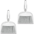 NACENA Small Dust Pan and Brush Set, 2 Pack, White&Gray
