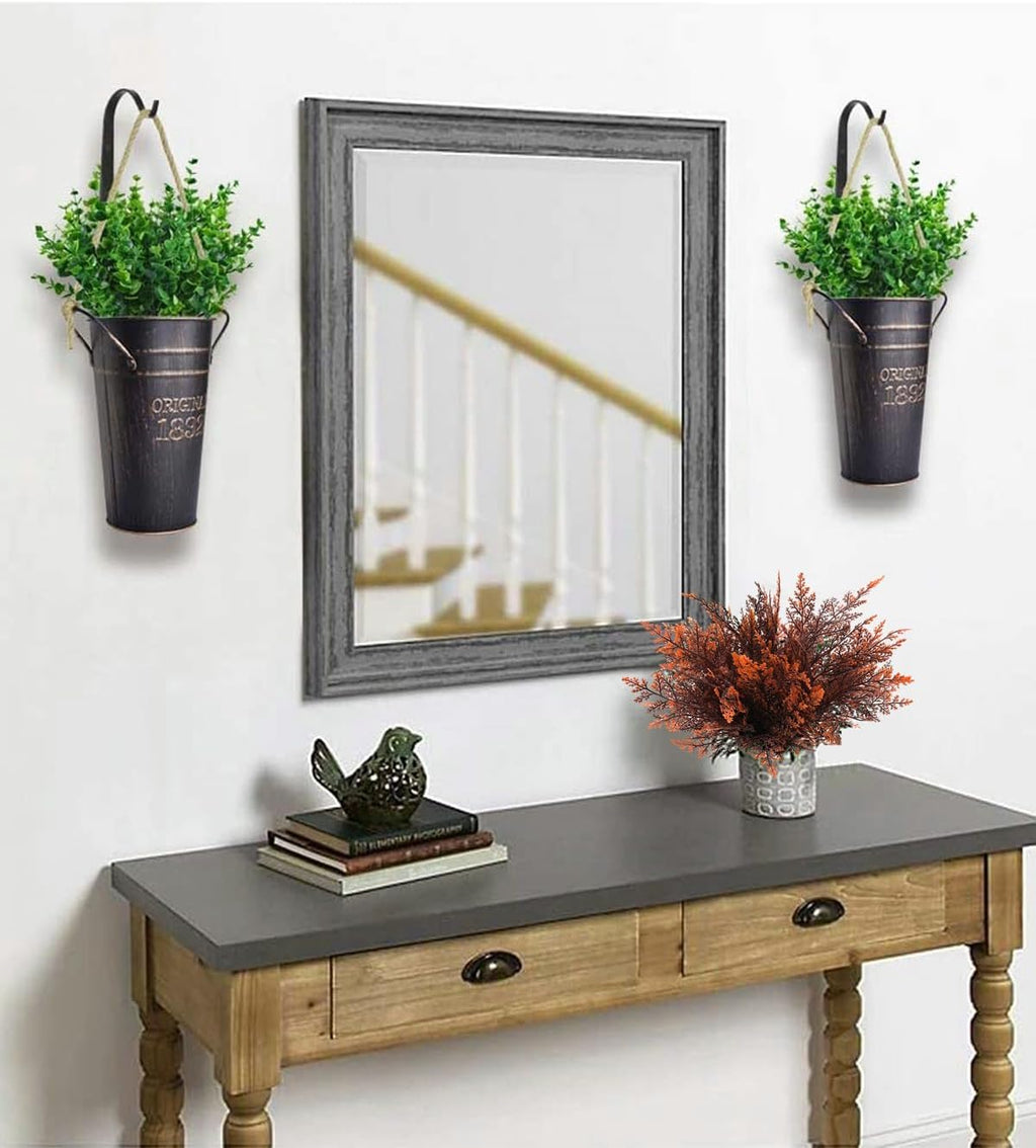 CATTREE Artificial Ferns Plants Fake Boston Fern Shrubs Plastic Leaves Faux Greenery Bushes for Home Décor Outdoor Indoor Garden Wedding Party Decoration Office Yard Verandah Planter Filler Red 4 Pack