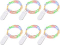 BXROIU Battery Fairy Lights, 6 Pack 20 LED Multi-Colour Silver Wire