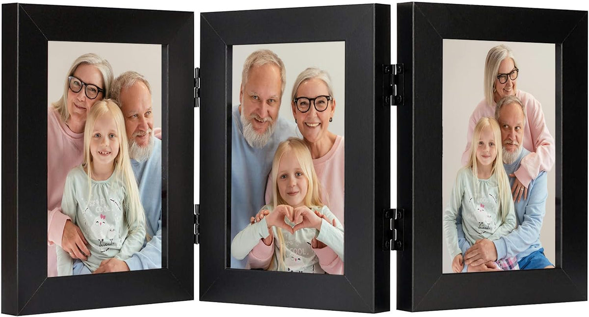 Frametory, 4x6 Triple Picture Frames Black, 1 Pack