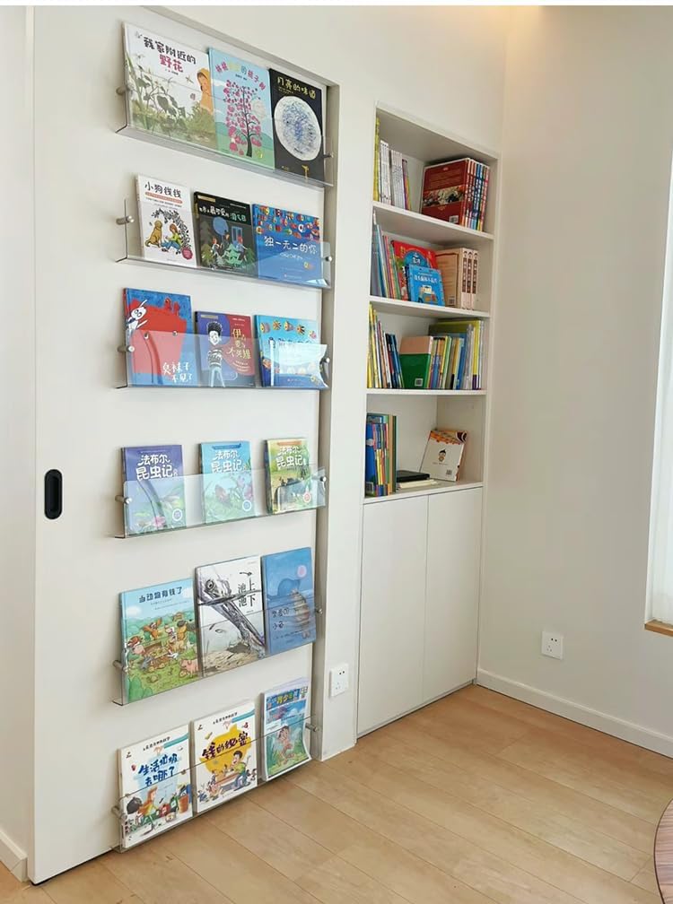 DuvinDD 2 Pack Acrylic Magazine Holder Rack Wall Mount 24 inch
