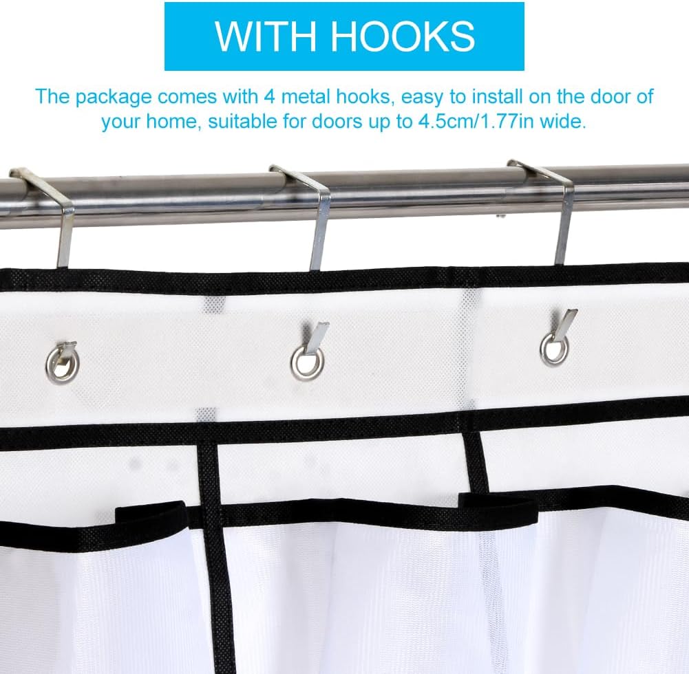 28 Pocket Over The Door Shoe Organizer With 4 Metal Hooks