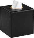 Square Tissue Box Cover with Magnetic Closure, Black