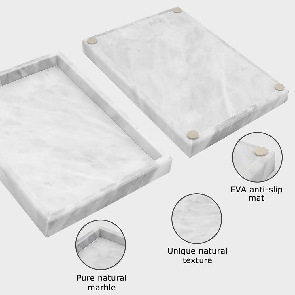 Marble Bathroom Tray,Pure Natural Marble Vanity Tray