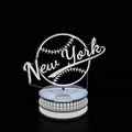 CLORURBANLIVE 3D Baseball New York Night Light 3D Illusion Lamp with Remote Control 16 Color Options Sports Decor Lighting for Fans - Multicoloured OneSize