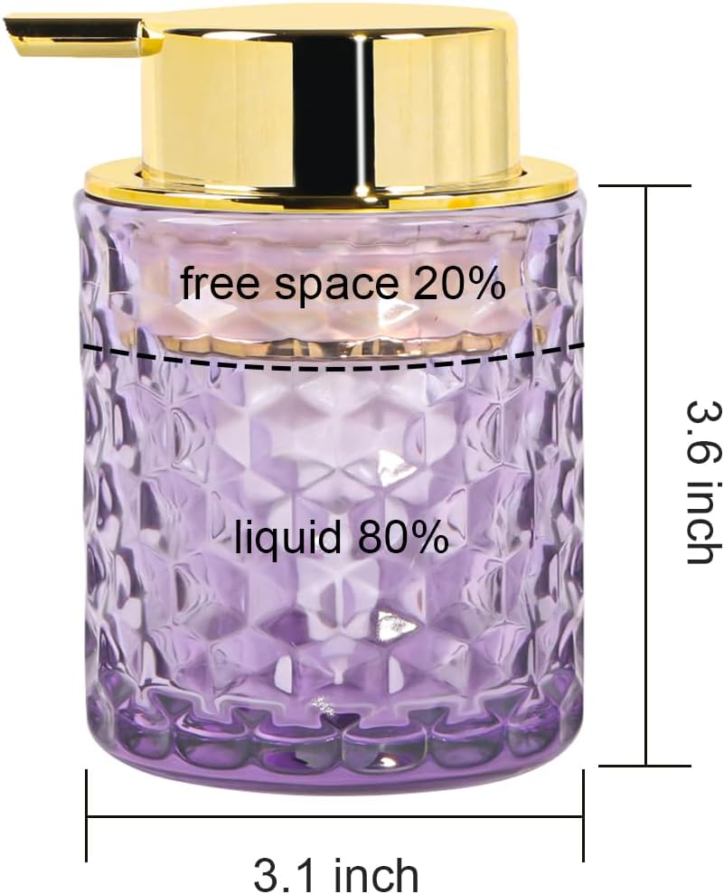Foaming Soap Dispenser 10 Oz Purple Glass Hand Soap Dispenser