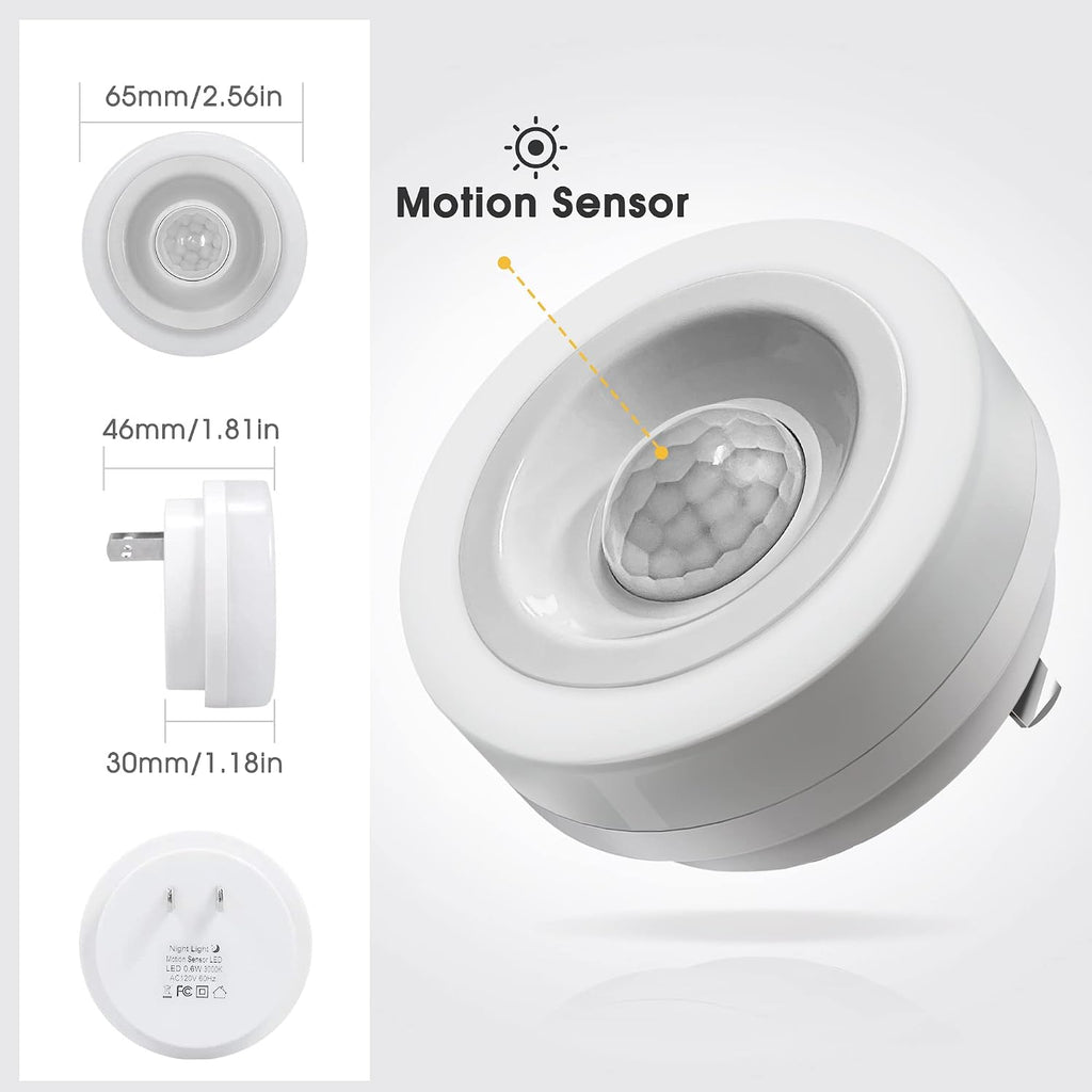 Briignite Motion Sensor Night Light, [2 Pack] Night Lights Plug into Wall