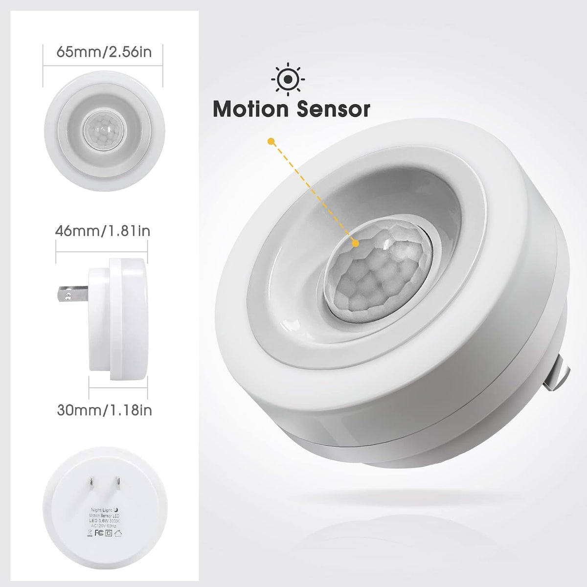 Briignite Motion Sensor Night Light, [2 Pack] Night Lights Plug into Wall