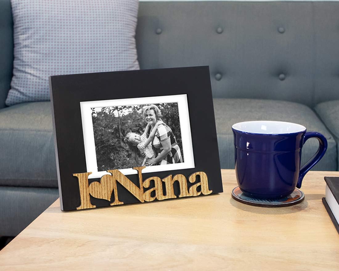 Isaac Jacobs 5x7 (Matted 4x6) Black Sentiments “I Love Nana Photo Frame