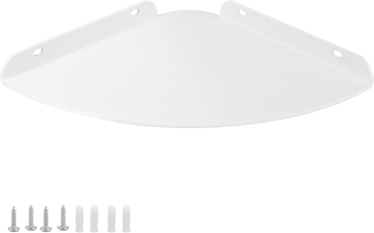 Small Tiny Metal Floating Corner Shelves, 7 x 7 x 0.6 Inches，2pcs, White
