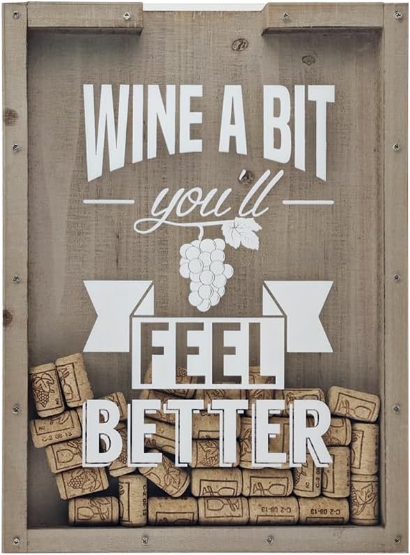 Wine Cork Holder Decor Gifts Shadow Box Wine Sign for Wine Lovers Accessories Display Storage Decorative Container