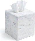Cork & Mill Marble Tissue Box Cover for Kleenex and More, Square Cube