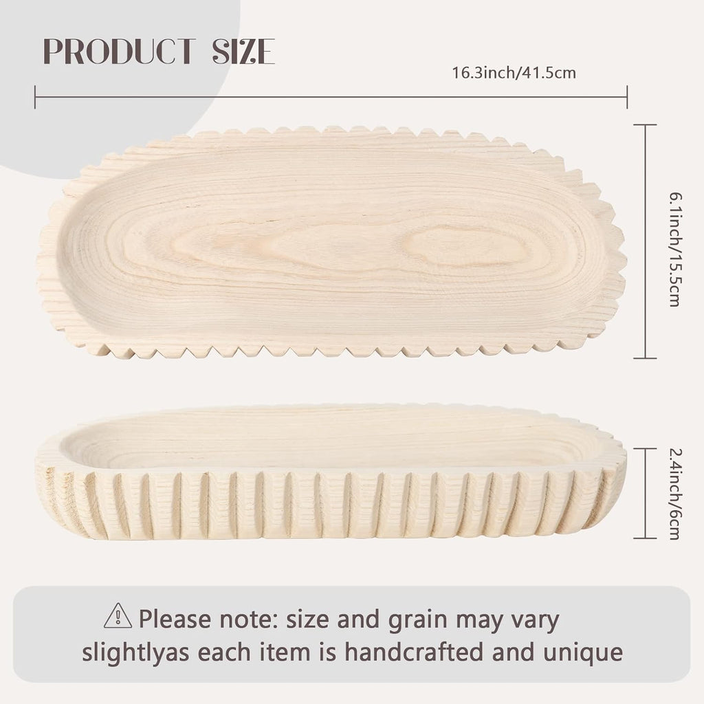 Oakrain Decorative Dough Bowl for Home Decor, 16" Hand-carved Wood Bowl