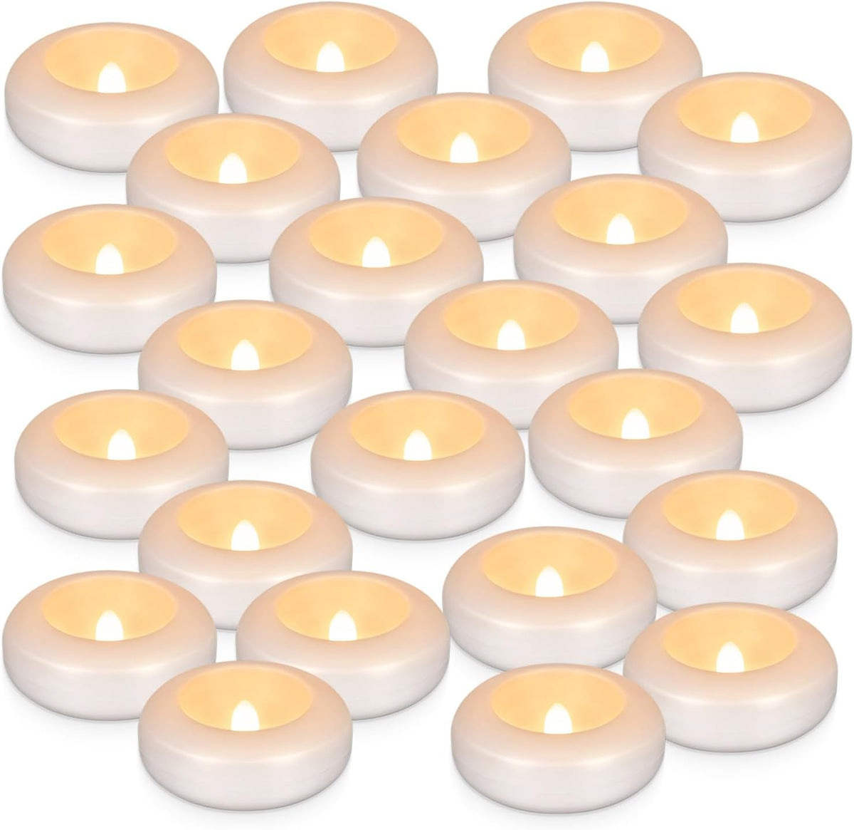 Flameless LED Floating Candles, 24 Pack 3" Waterproof Water Activated Candles, Auto On/Off, 120+ Hours Long Lasting Warm White Flickering Lights for Pool, Bathtub, Wedding & Party Decor