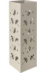 Mango Steam Metal Square Tall 19.5" Umbrella/Cane/Walking Stick/Wrapping Paper Holder, Stand, Rack Organizer (Brollies Almond)