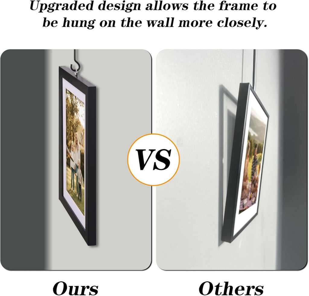 Edenseelake Exhibit Picture Frame Gallery Set, Wall Hanging Collage Frame for Various Sizes 4x4, 4x6, 5x7, 8x10 Inch Photos, Black