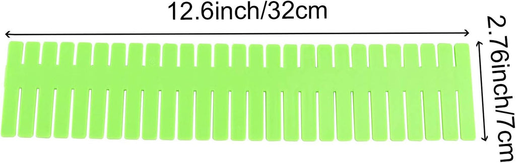 ZOENHOU 60 PCS Green Drawer Dividers, 12.6 x 2.8 Inch Adjustable Premium Plastic Drawer Divider Organizers for Makeup Drawers Desktop Kitchen drawer Organizers and Storage