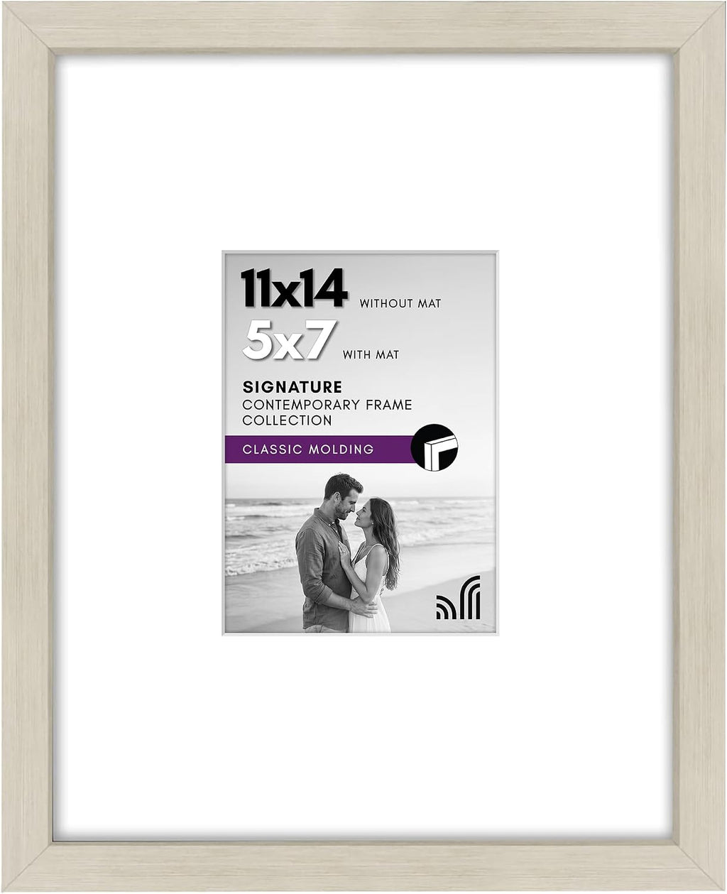 Americanflat 11x14 Picture Frame - Matted to 5x7 - Light Wood