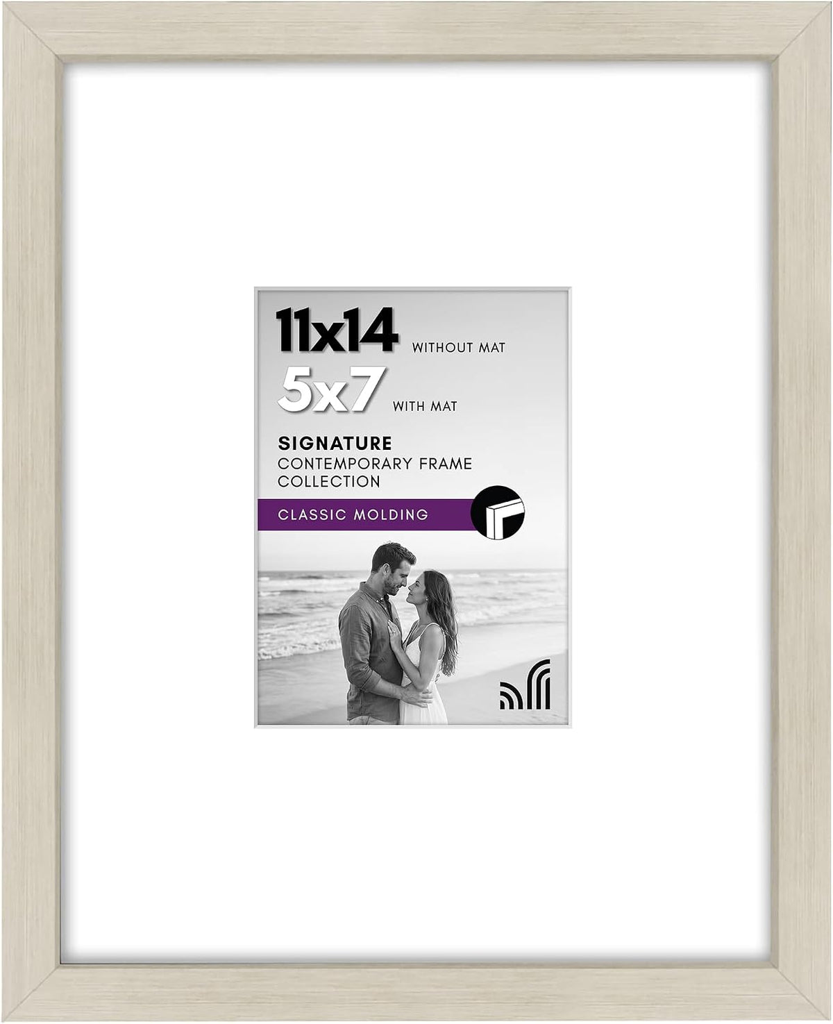 Americanflat 11x14 Picture Frame - Matted to 5x7 - Light Wood