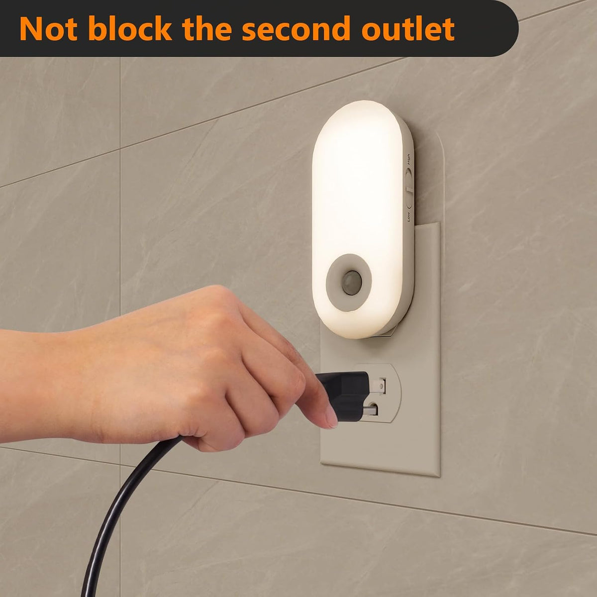 Dawnrise Bright Night Lights Plug into wall, Motion Sensor, CCT 2200K/4000K