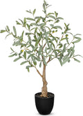 Briful 30.3 Inch Artificial Olive Tree in Black Plastic Pot