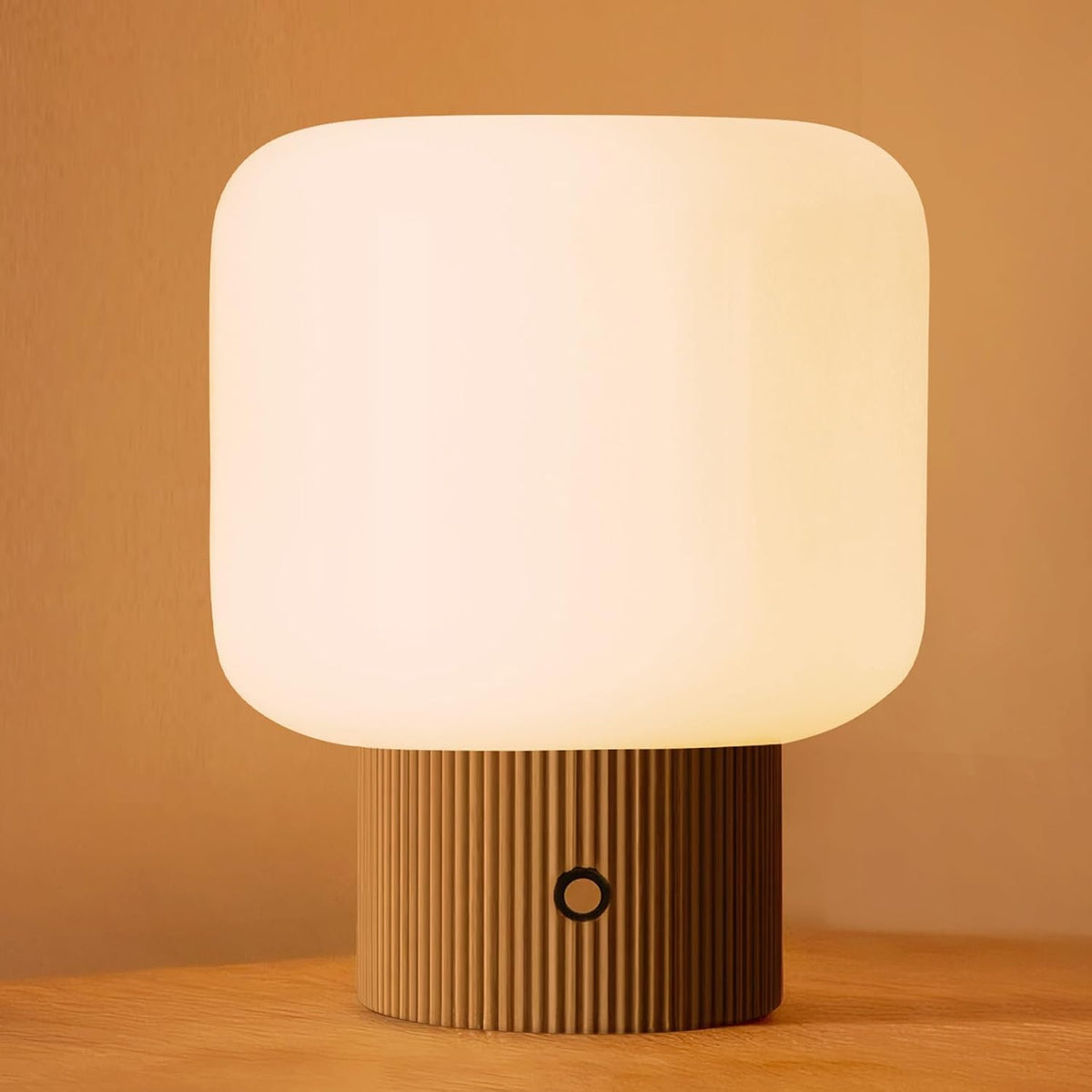 MAGCHARM Mushroom Table Lamp Premium Opal Glass Metal Cordless Night Lamp