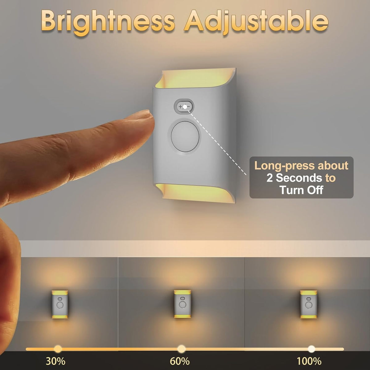 Plug-in LED Night Light with Motion Sensor, 2 Pack