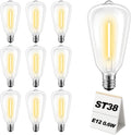 10Pk LED String Light Replacement Bulbs, Shatterproof C7/E12 Base Bulbs