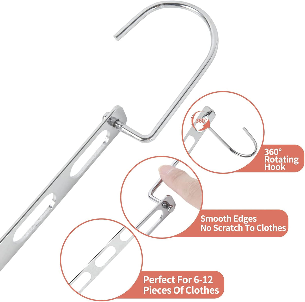 Metal Space Saving Hangers for Clothes, Collapsible Hanger Organizer 10Pack