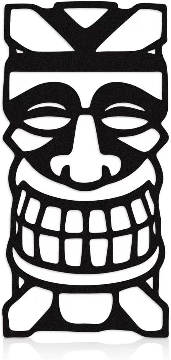 Zckjnoi Black Tiki Mask Metal Wall Art for Tikis Bar Decor, Tropical Bar Wall Decoration, Tiki Bar Sign Style Hanging, Tikis Bar Accessories for Home Bar, Hawaii Decor, Island Wall Decor, Tikis Gift