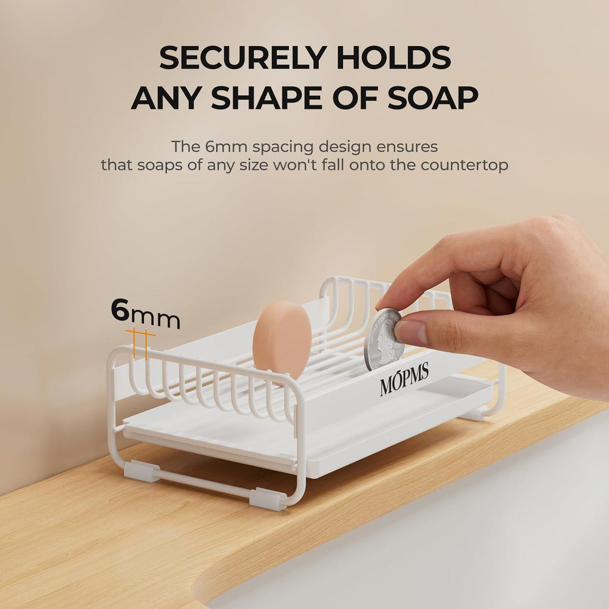 MOPMS Soap Dish for Shower, Carbon Steel Bar Soap Holder with Drainage