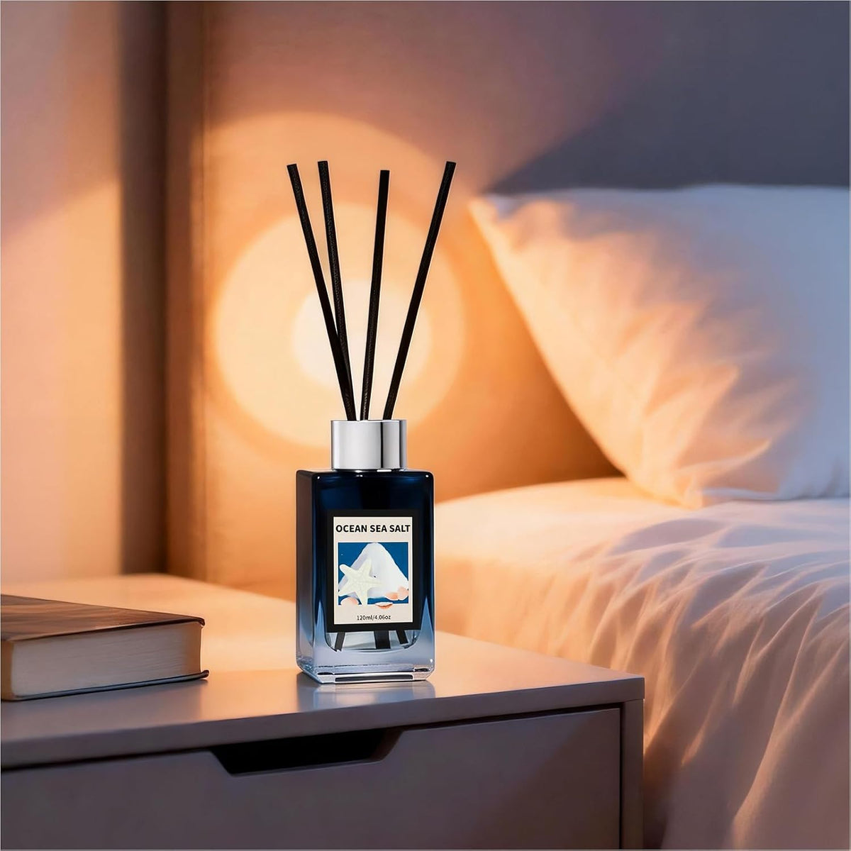 4.06 oz Reed Diffuser Set Ocean Salt Air Freshener for Home