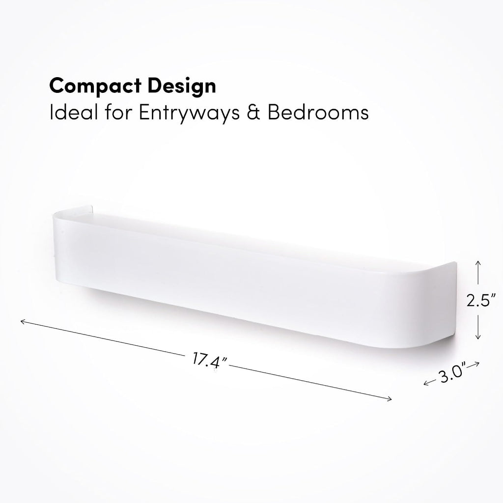 xympo Modern Wall-Mounted Coat Rack with Shelf – Heavy-Duty Steel, 5 Sturdy Hooks, Powder-Coated Finish, Space-Saving Entryway Organizer with Mounting Hardware – Sleek & Minimalist Design (White)