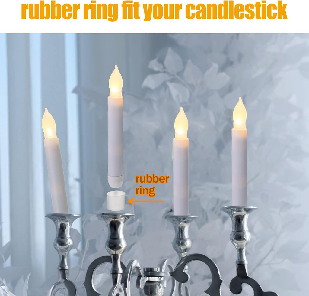 Remagr 12 Pcs Halloween LED Taper Candles Battery Operated, Warm White