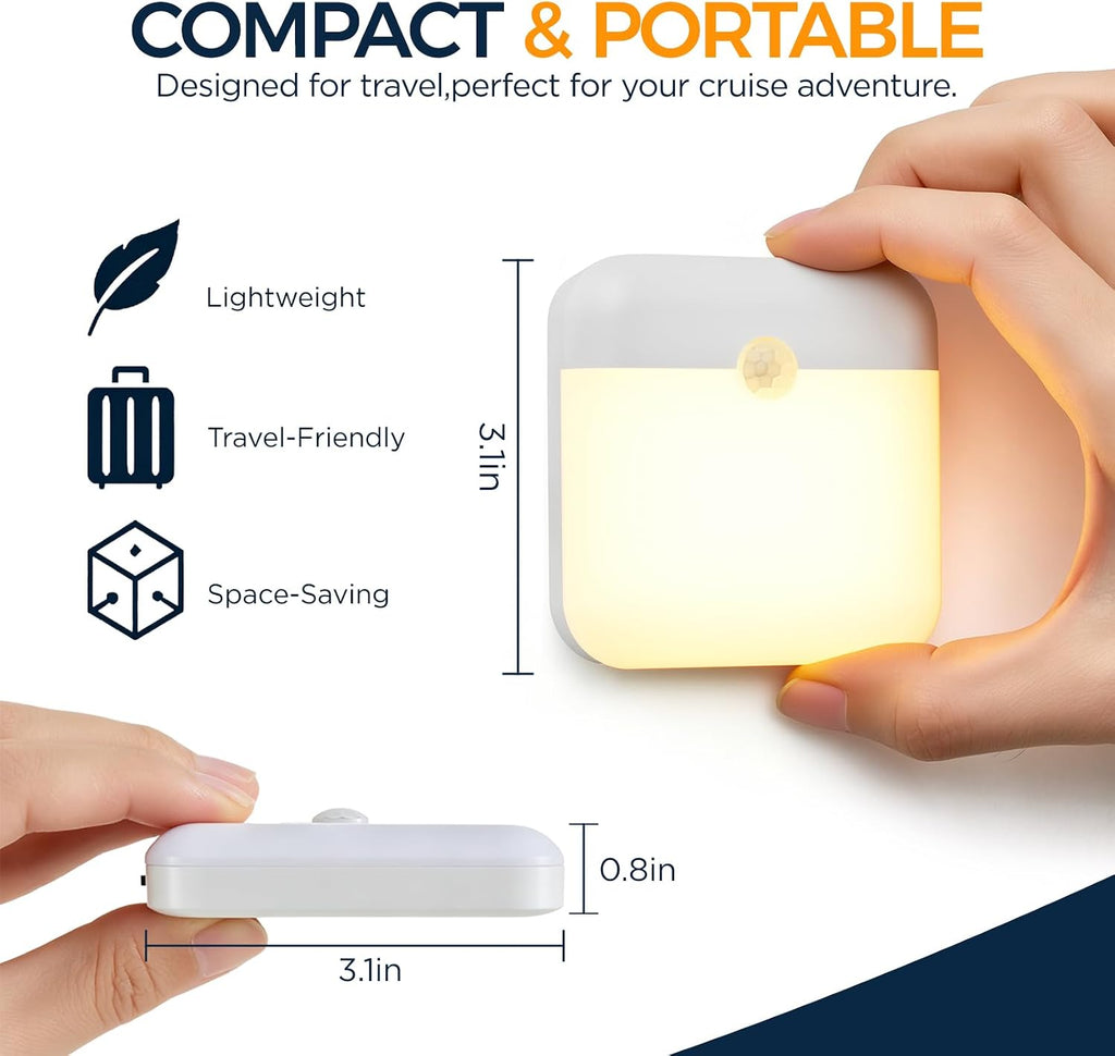 2 Pcs Rechargeable Magnetic Motion Sensor Night Light