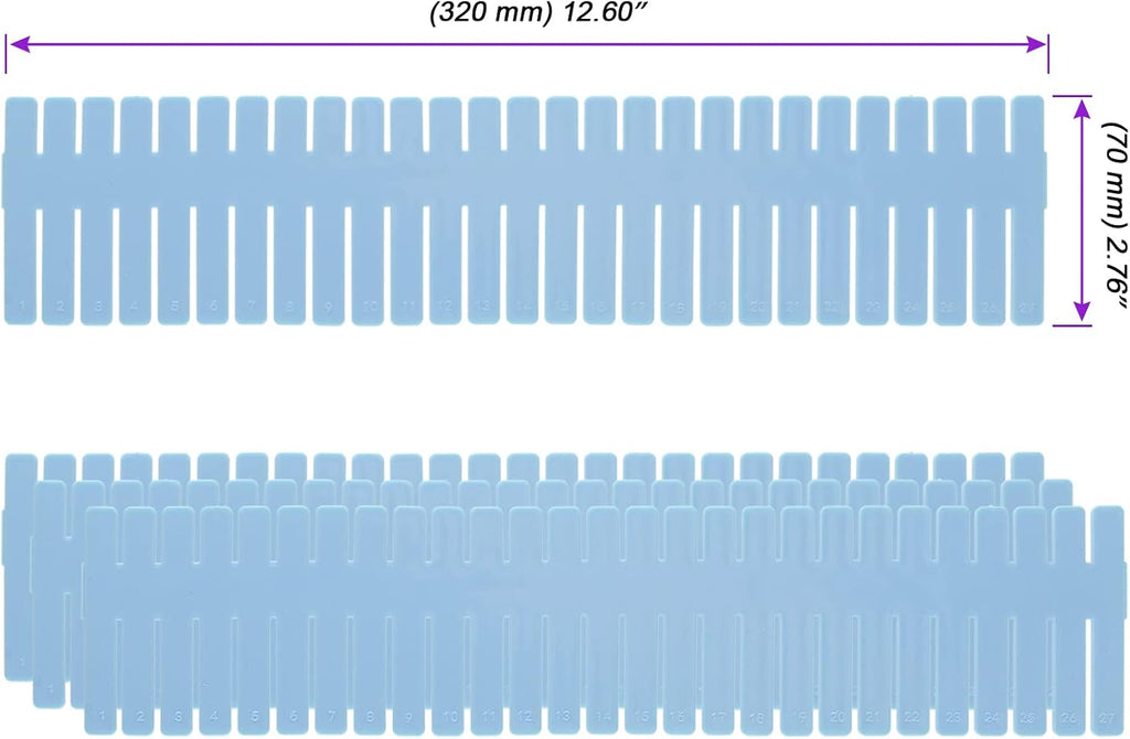 JOIKIT 60 PCS Blue Plastic DIY Grid Drawer Dividers, Adjustable Organizer, Household Storage Makeup Socks Underwear Organizer
