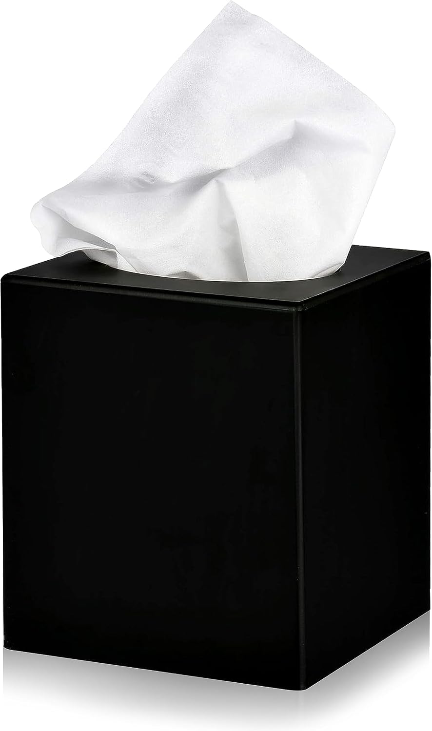Alpine Industries Black Acrylic Tissue Box Cover - Eco Friendly Dispenser - Decorative Holder/Organizer for Bathroom, Office Desk & Car (Black)