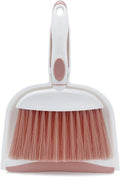 Broom Dustpan Brush Small Dust pan: Small Broom and Dustpan Set Mini Dust pan and Brush Set for Desk, Home, Camping Tent (Pink)